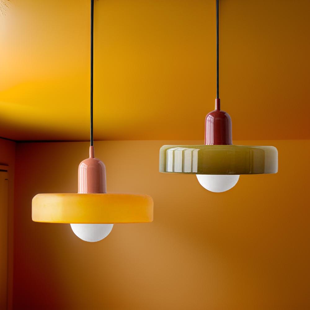 Lampe Suspendue en Verre Coloré Moderne