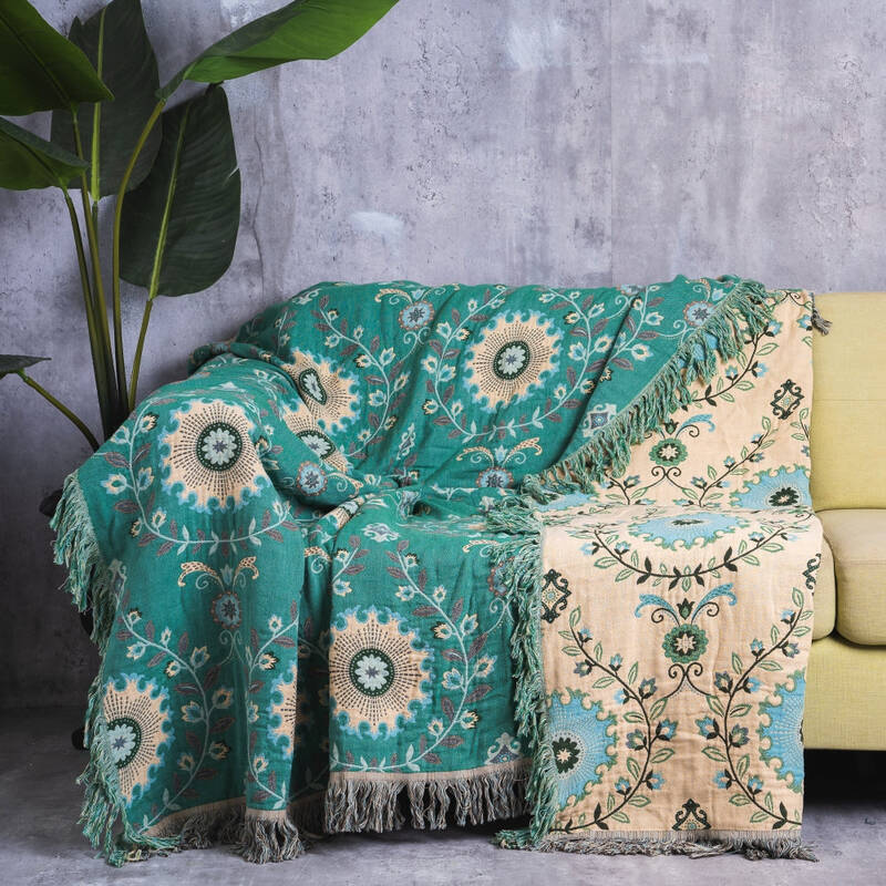 Couverture de Canapé Boho en Coton Premium