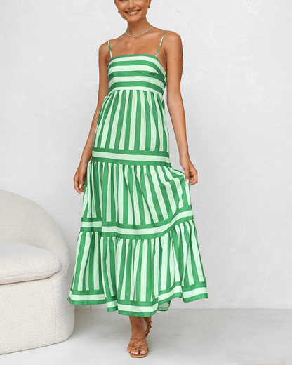 Robe midi décontractée à rayures