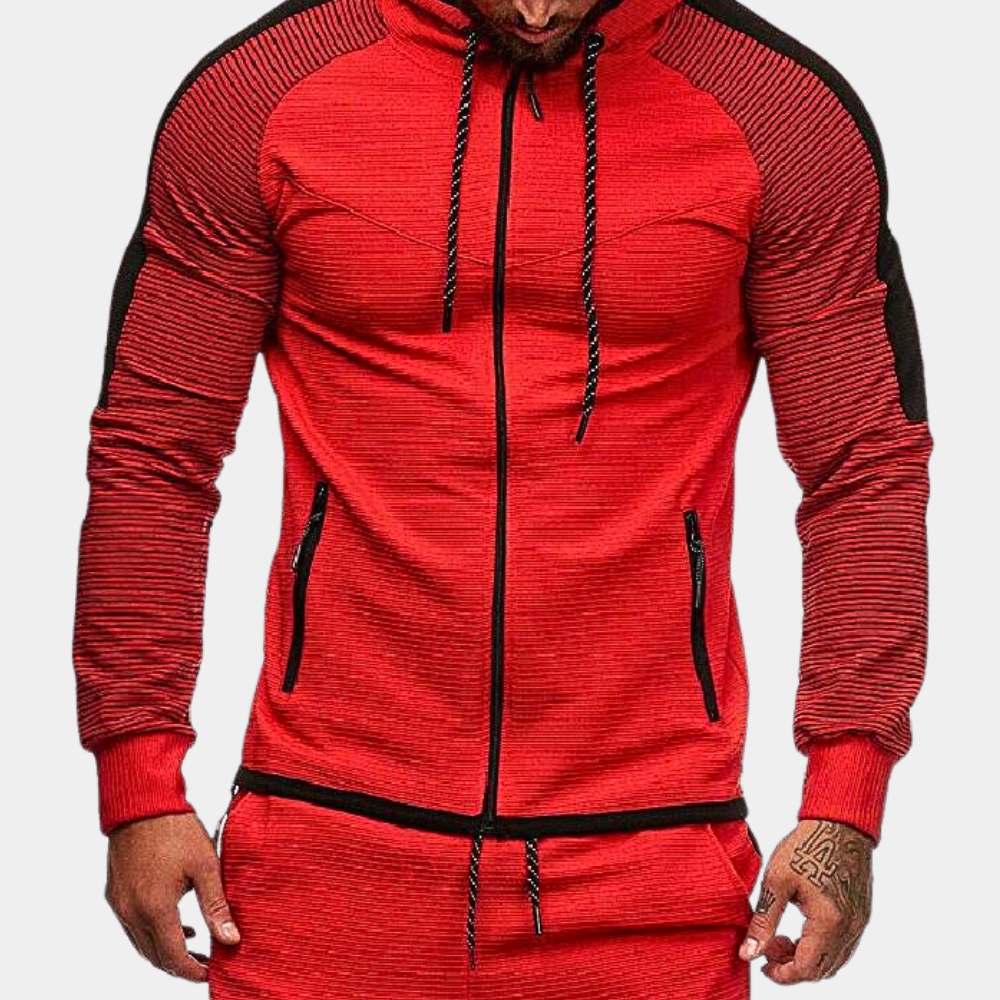 Cardigan à Capuche Zippé Ajusté Moderne pour Homme