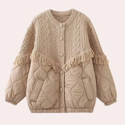 Cardigan Boutonné Épais à Col Rond Stylé pour Femme