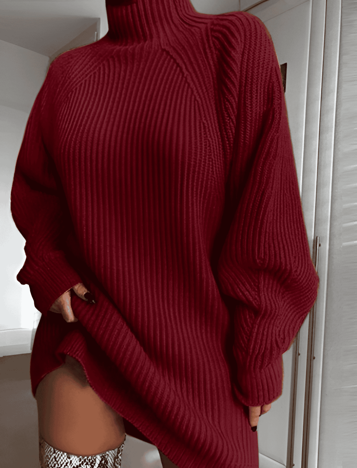 Pull Turtleneck Douillet Ample pour Femmes