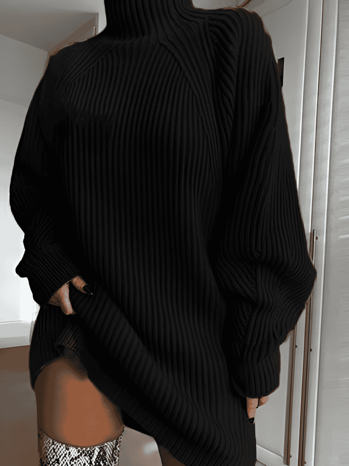 Pull Turtleneck Douillet Ample pour Femmes