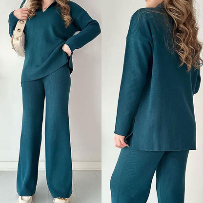 Femmes ensemble élégant chemise longue et pantalon