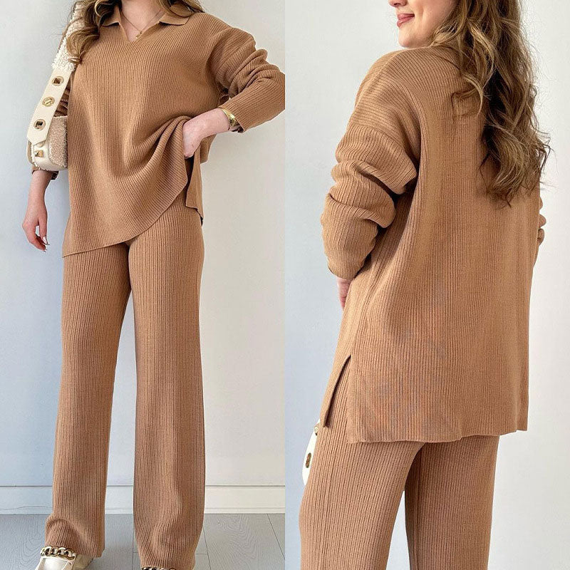 Femmes ensemble élégant chemise longue et pantalon