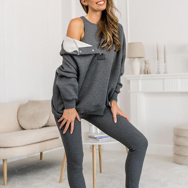 Ensemble 3 pièces boutonné Comfy Versatile femmes