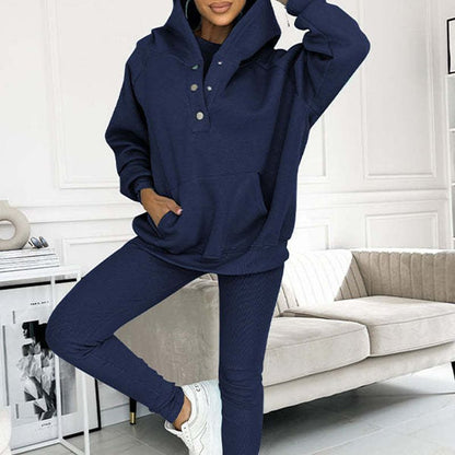 Ensemble 3 pièces boutonné Comfy Versatile femmes