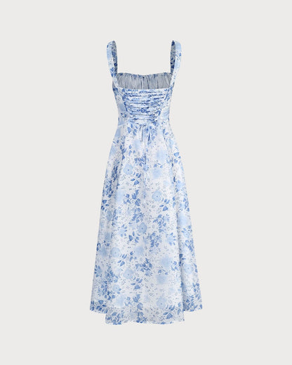 Robe mi longue froncée à fleurs Radiant pour femmes