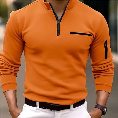 Polo Shirt Ajusté pour Hommes avec Zip Quart