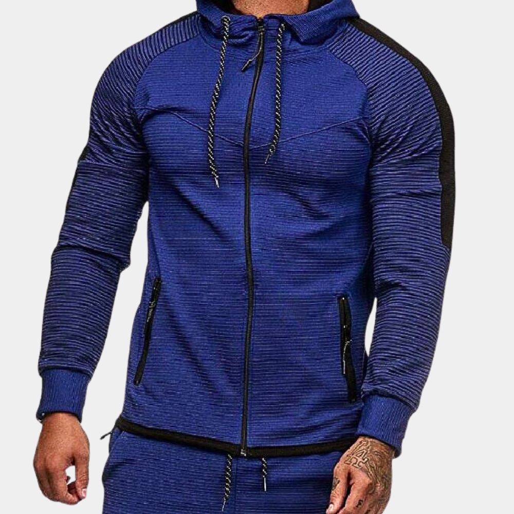 Cardigan à Capuche Zippé Ajusté Moderne pour Homme