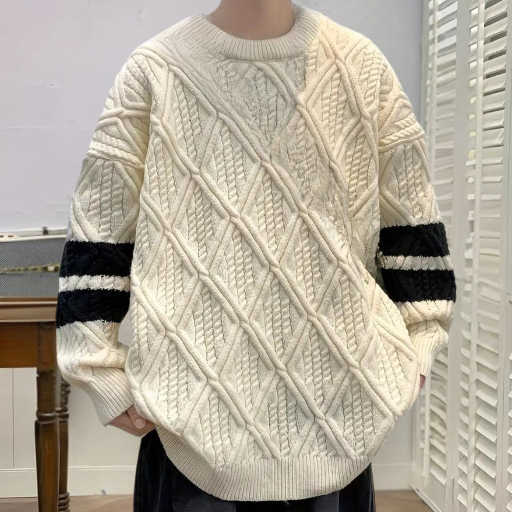 Pull Tricoté à Col Rond Élégant pour Homme