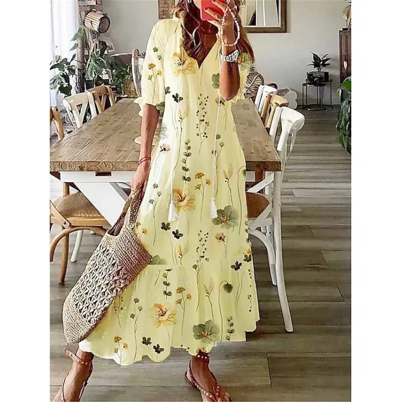 Robe Maxi Vintage Bohémienne pour Femmes