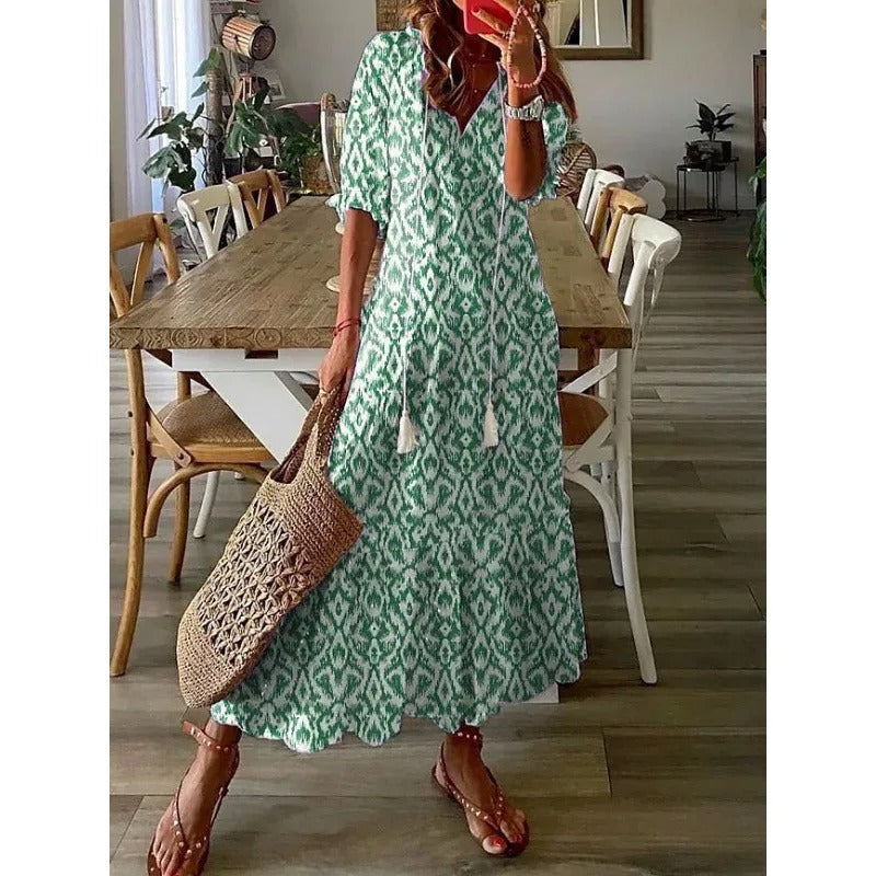 Robe Maxi Vintage Bohémienne pour Femmes