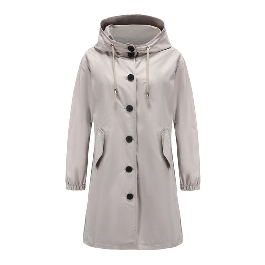 Veste de Pluie Extérieure Décontractée Étanche Femme