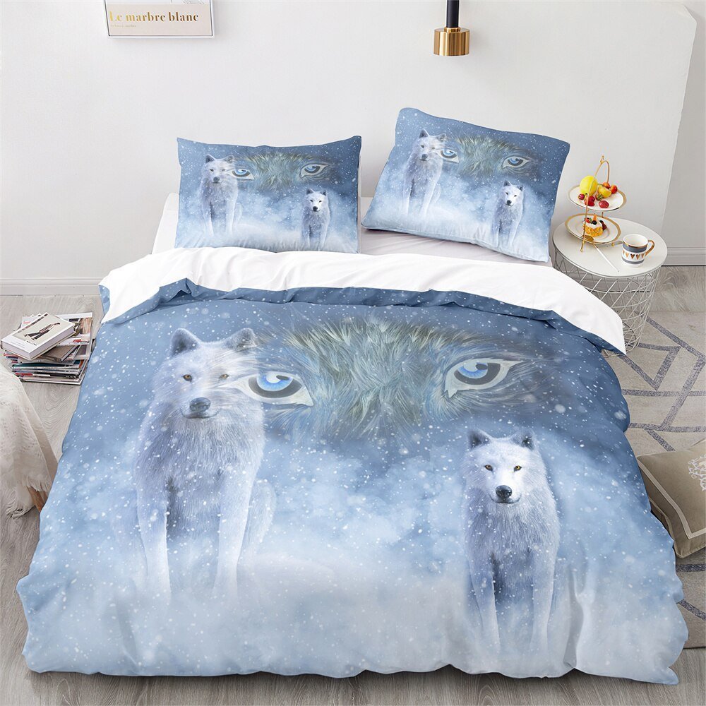 Housse de Couette de Loup Doux pour Enfants