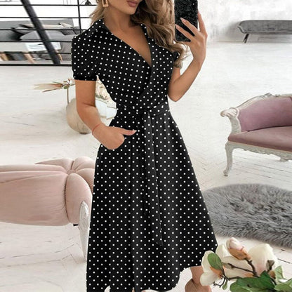 Robe Midi A ligne avec Détail Noeud pour Femmes