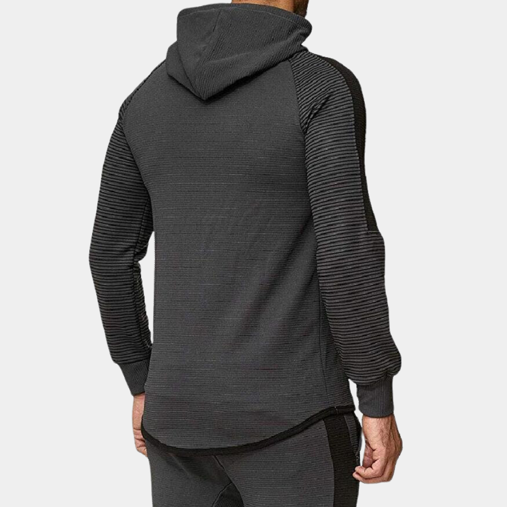 Cardigan à Capuche Zippé Ajusté Moderne pour Homme