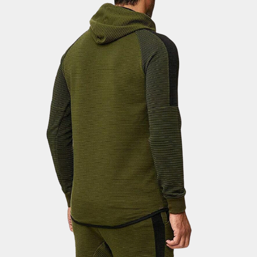 Cardigan à Capuche Zippé Ajusté Moderne pour Homme