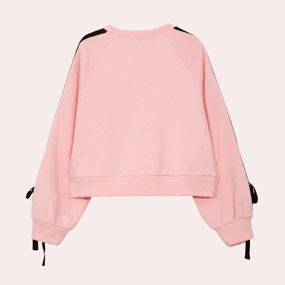 Sweatshirt Femme à Col V avec Nœuds